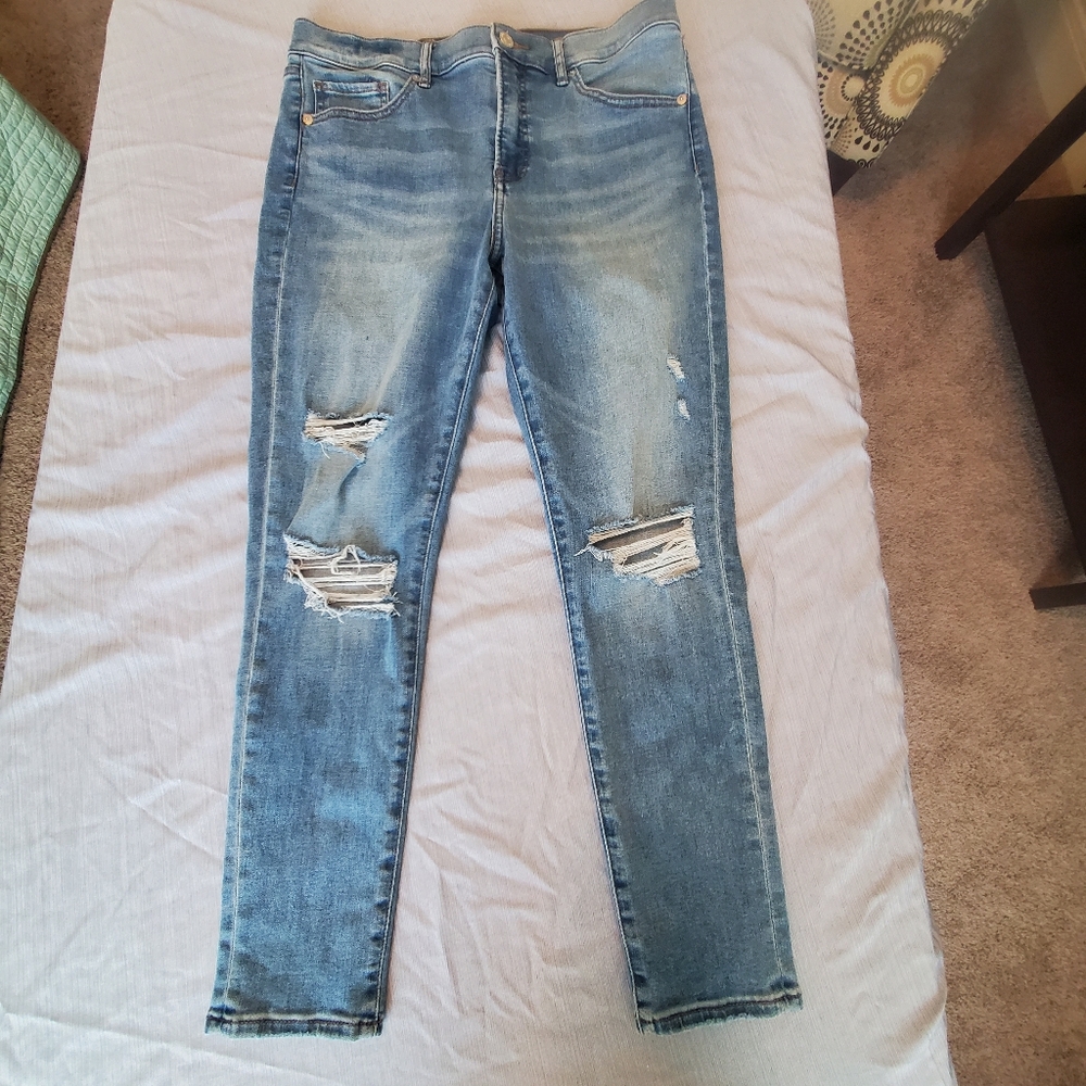 Express Women's Skinny Jeans - Light Blue